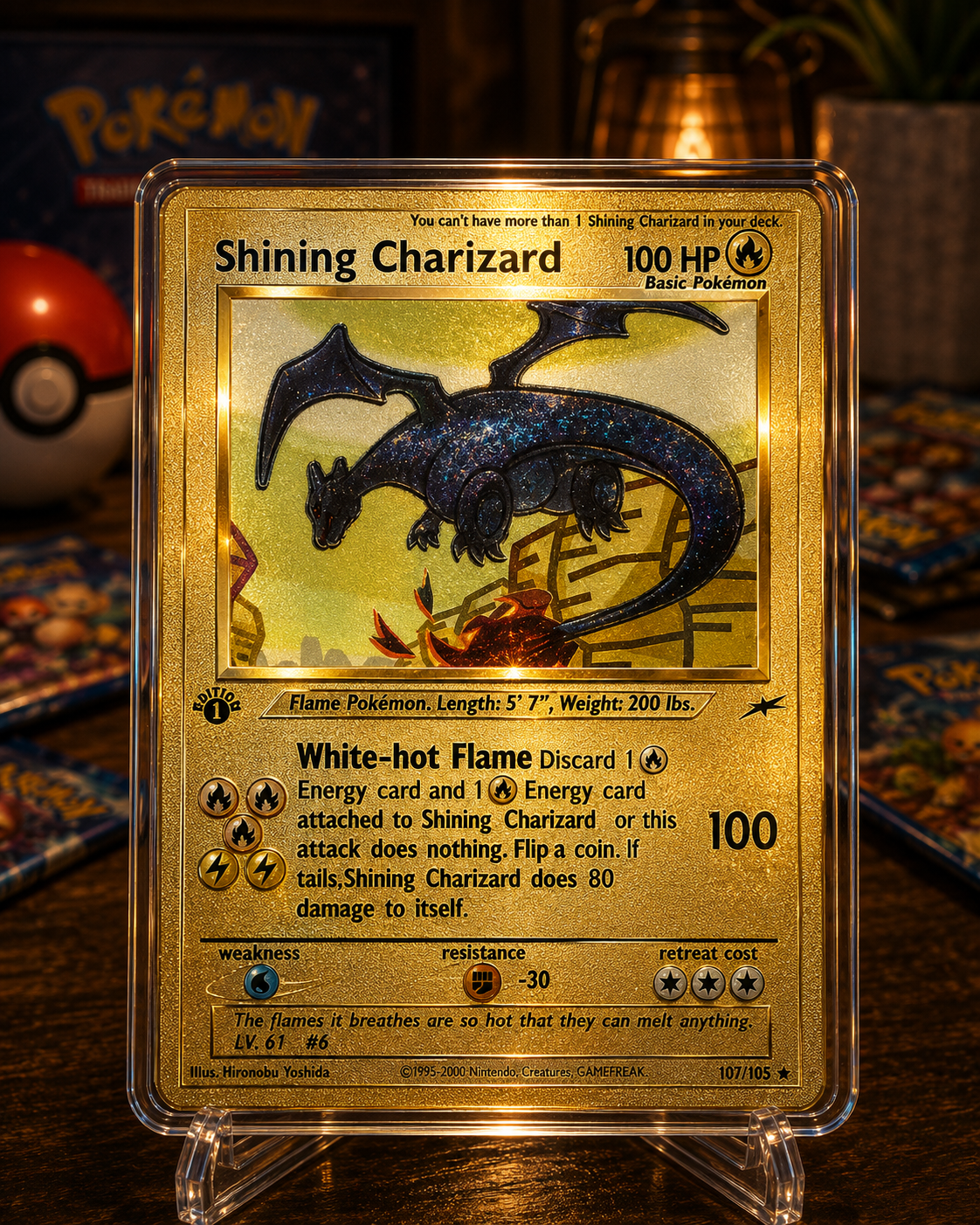 Black Dragon Gold Foil Collector Card – Premium Metallic Display Piece