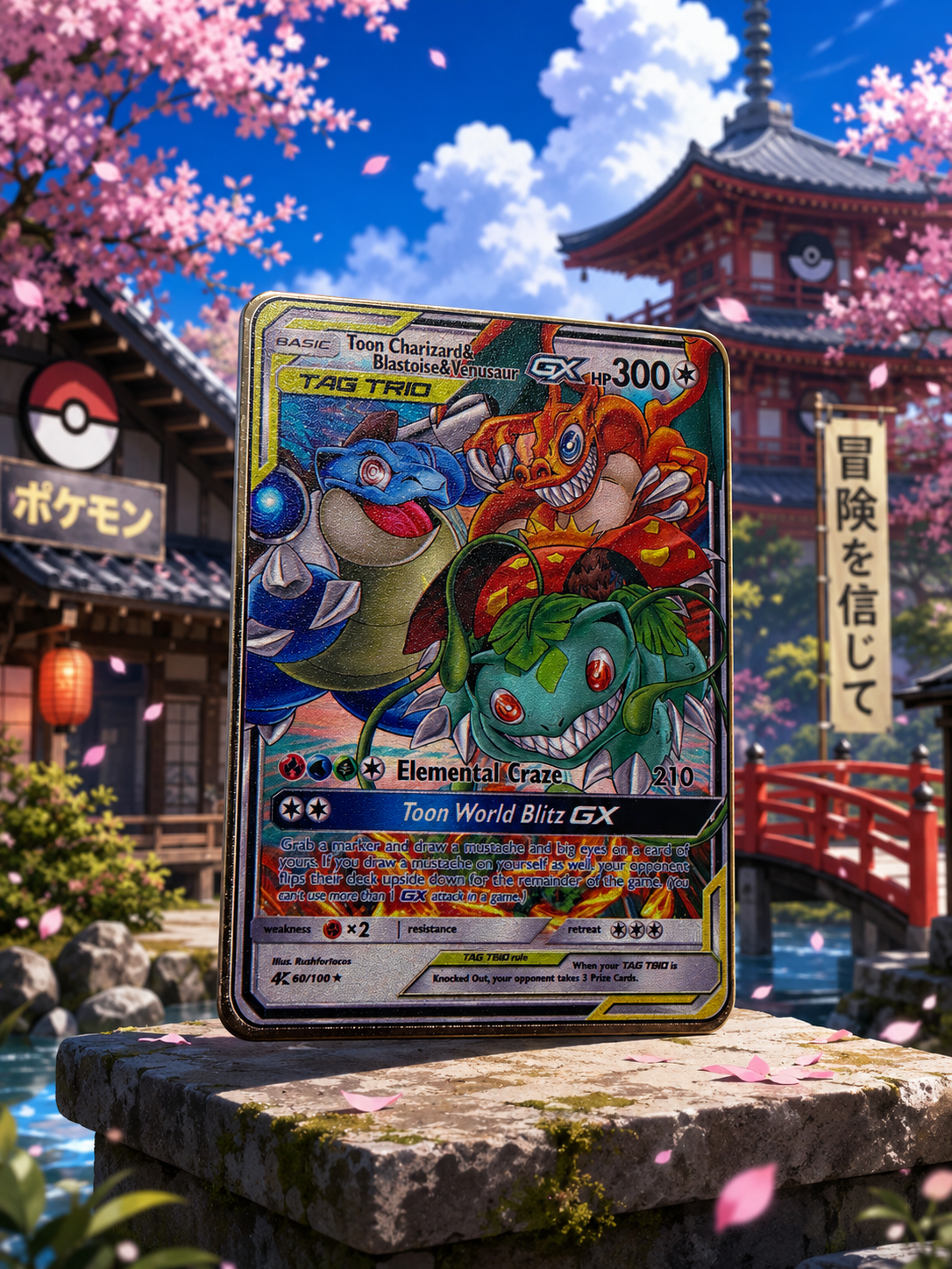 Elemental Trio Collector Card – Japanese Garden Edition Premium Metal Display Card