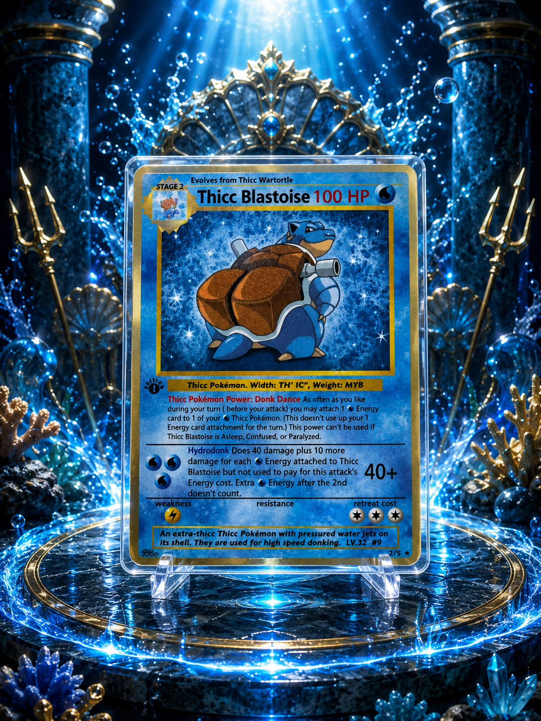 Ocean Titan Gold Foil Collector Card – Premium Water Kingdom Edition
