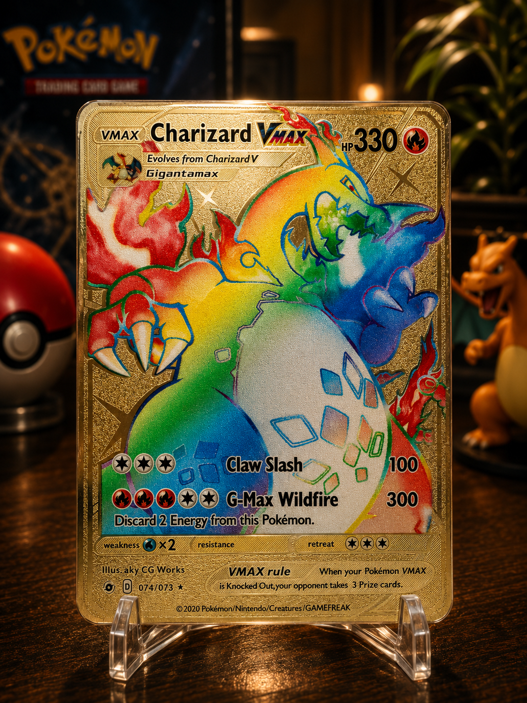 Rainbow Dragon Gold Foil Collector Card – Premium Metallic Edition