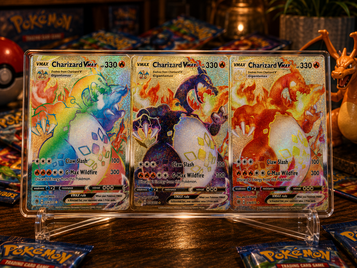 Legendary Fire Dragon Trio Display – Premium Collector Showcase Edition