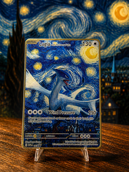 Lugia x Starry Night Custom Premium Metal Collector Card