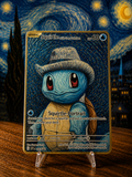 Squirtle with Grey Felt Hat Custom Premium Metal Collector Card
