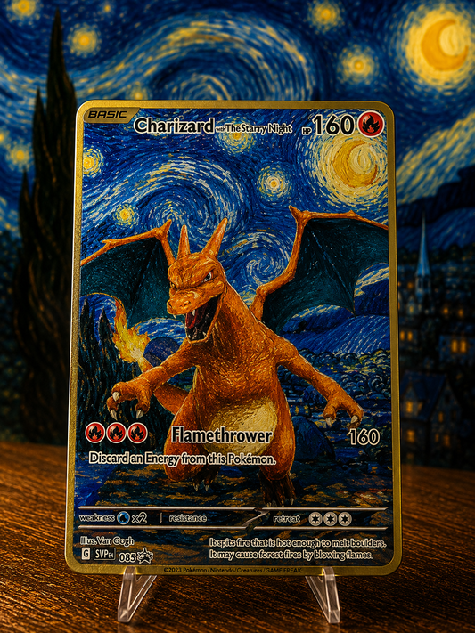 Charizard x Starry Night Custom Premium Metal Collector Card