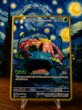 Venusaur x Starry Night Custom Premium Metal Collector Card