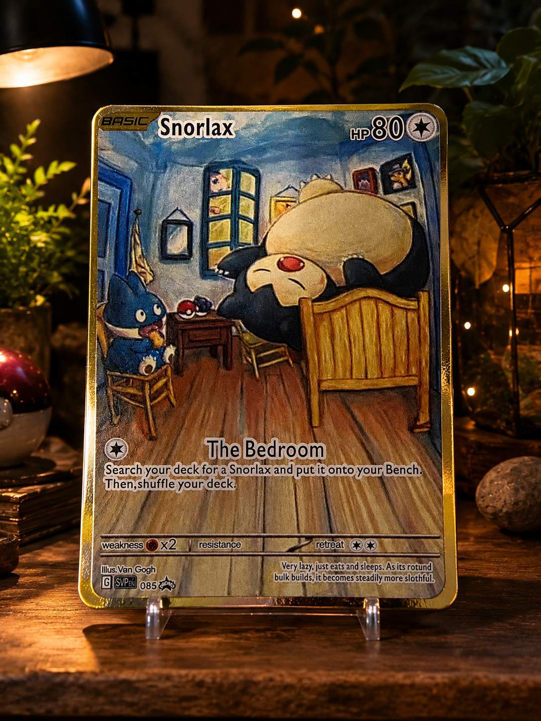 Nighttime Bedroom Metal Collector Card – Luxury Art Series