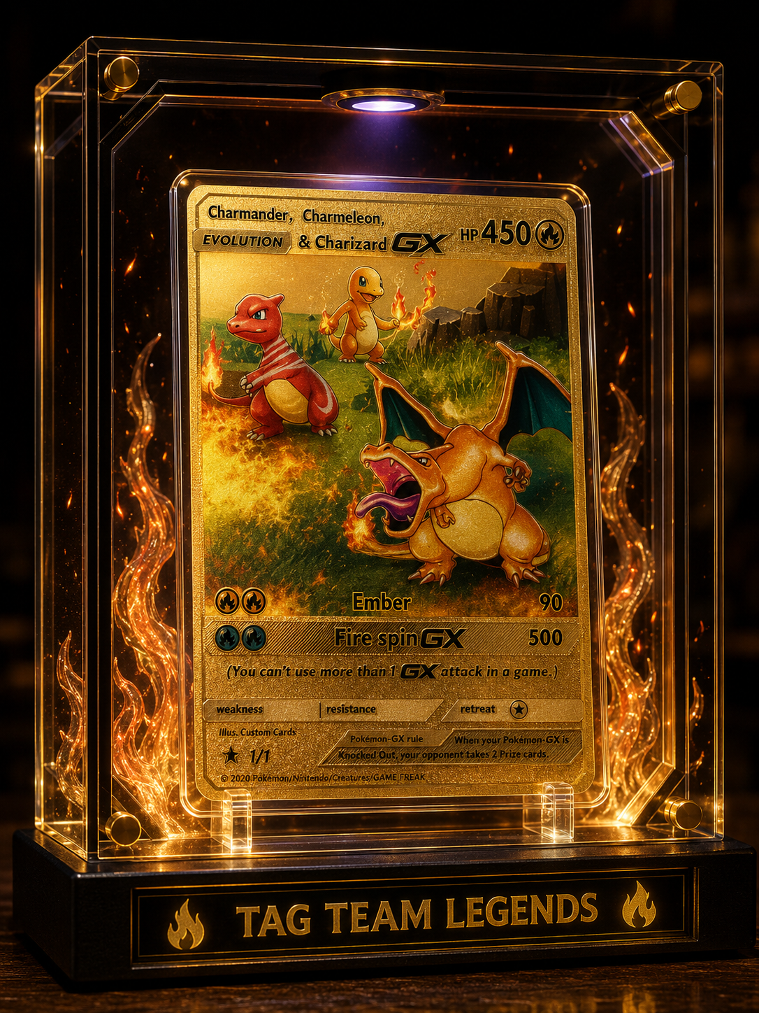 Fire Evolution Legends Collector Showcase – Premium Gold Edition