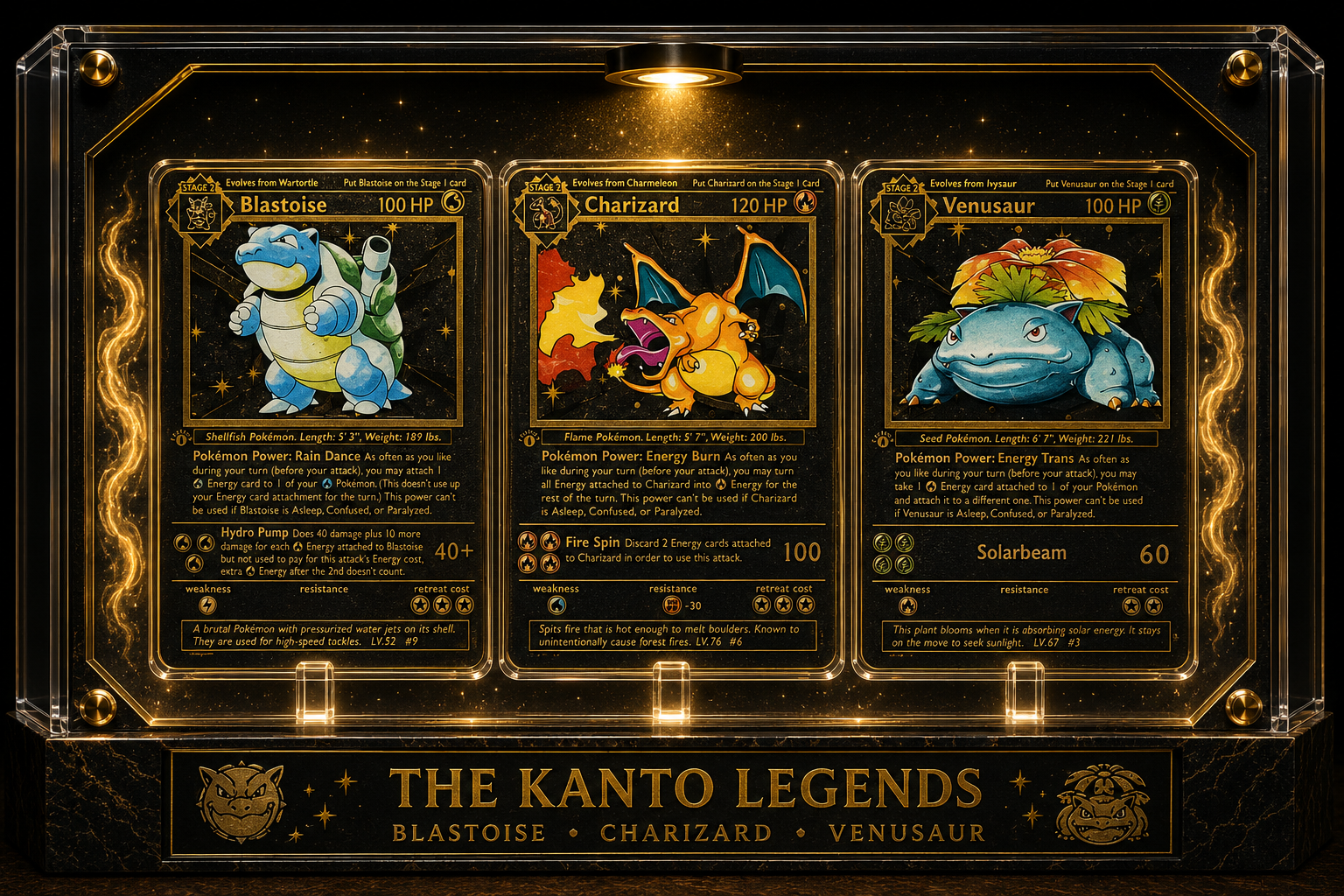 Legendary Trio Gold Foil Display Set – Premium Collector Showcase Edition