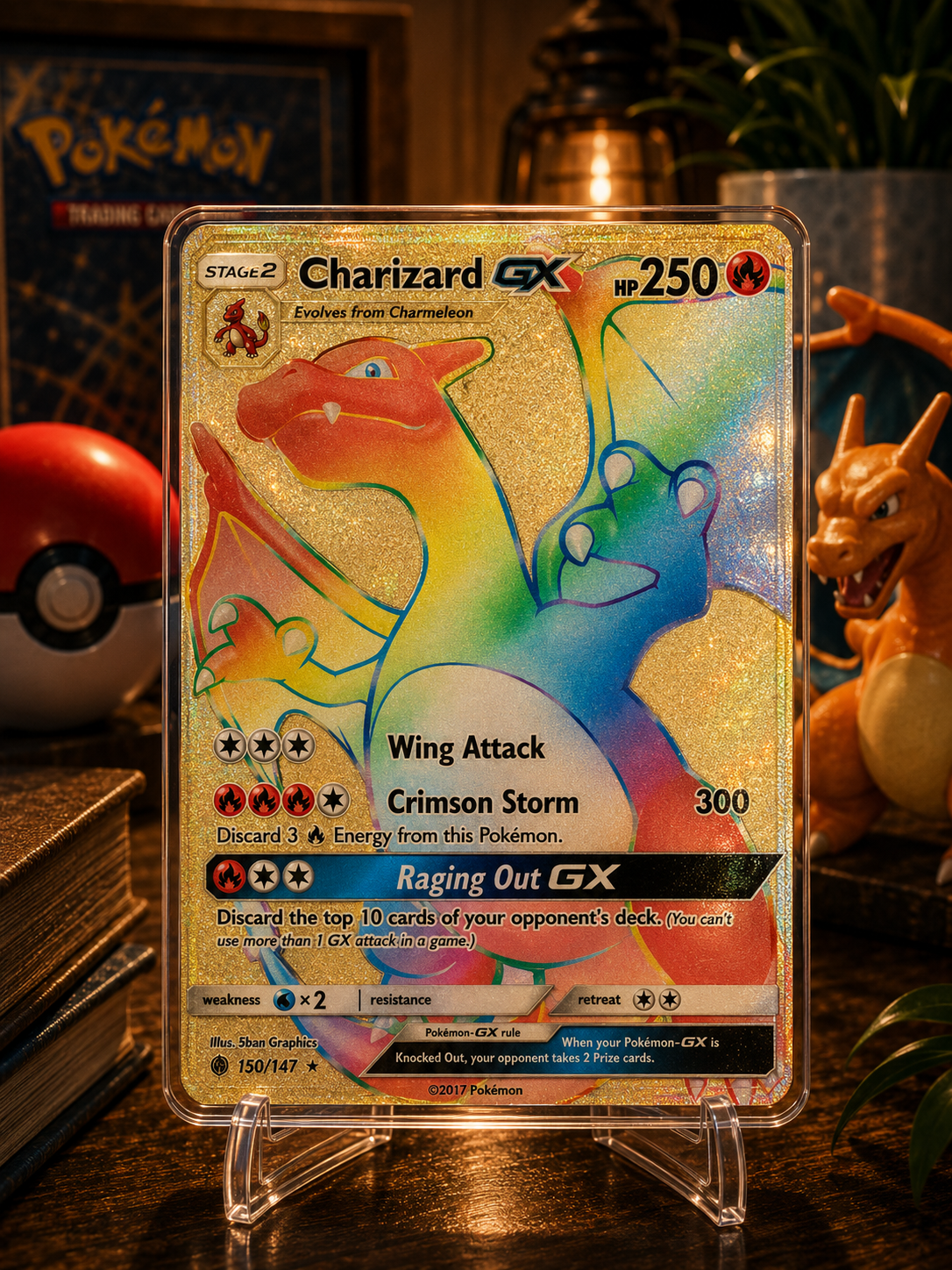 Rainbow Dragon Collector Display Card – Premium Foil Art Card