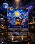 Starry Night Moonlight Metal Collector Card – Premium Gold Art Display