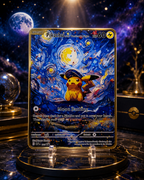 Starry Night Moonlight Metal Collector Card – Premium Gold Art Display