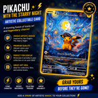 Starry Night Moonlight Metal Collector Card – Premium Gold Art Display