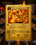 Thicc Fire Dragon Gold Foil Collector Card – Premium Metal Style Display Card