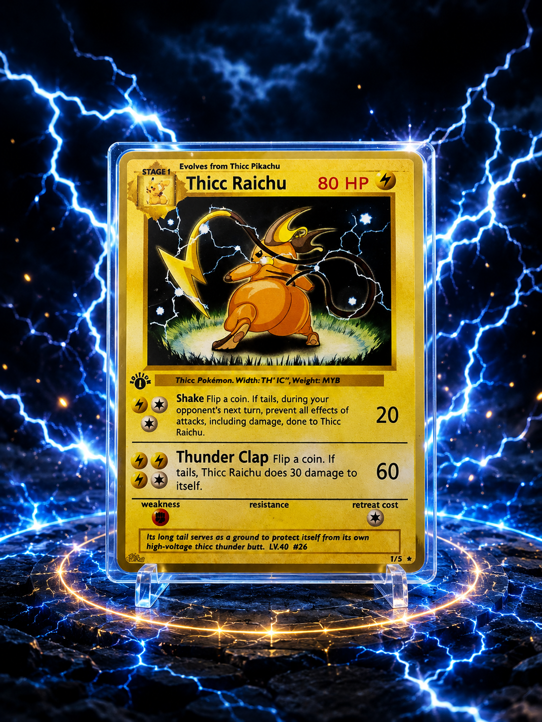 Thunder Titan Gold Foil Collector Card – Lightning Edition Premium Display Card